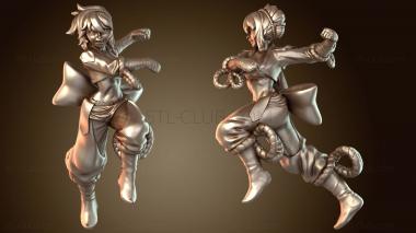 3D модель Монах Женский Персонаж Удар Изящный (STL)