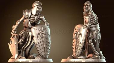 3D модель Монстры скелет меч щит (STL)