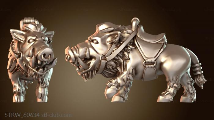 Military Конный карликовый кабан в доспехах