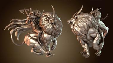 3D модель Воин верхом на льве (STL)