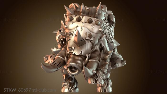 Конные герои орков военачальник на боевом вепре