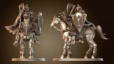 3D модель Конный воин, конь, праздный (STL)