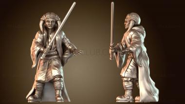 3D модель Мистический воин с рогами и толстой саблей (STL)