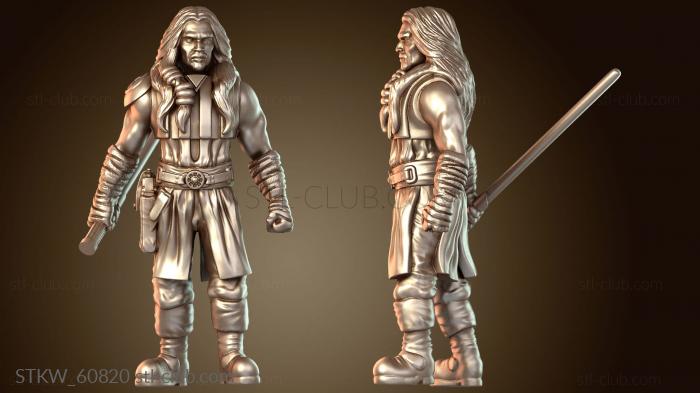 Military Мистический воин с пистолетом и толстой саблей