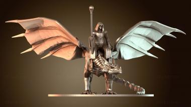 3D модель Некромант верхом на драконе-нежити (STL)