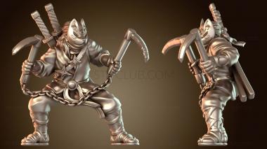 3D модель Маска кошки ниндзя кусаригама (STL)