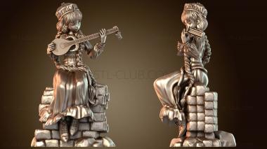 3D модель Девушка-скандинавский бард (STL)