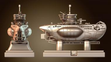 3D модель Овсяная битва за Атлантику. Тактическая подводная лодка. (STL)