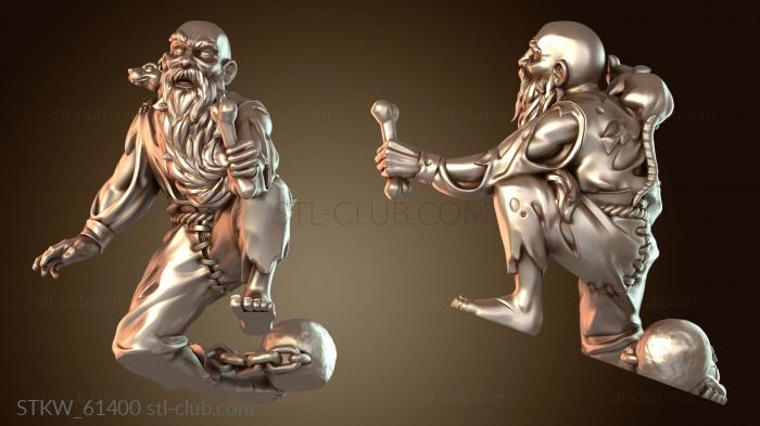 Старый заключённый в кандалы