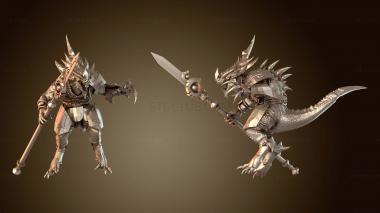 3D модель Однорукий динозавр Иисус, его питомец тираннозавр Крок Гар (STL)