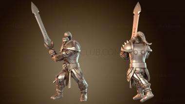 3D модель Персонаж игрока Орк Паладин Меч Злобный (STL)