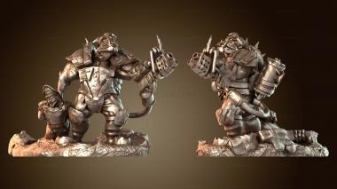 3D модель Орк с огнеметом Орк-герой (STL)