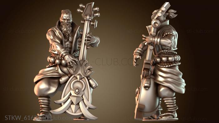 Military Восточный металлический бард играет благородно