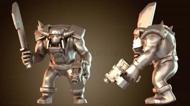 3D модель Мальчик-орк с пистолетом и мечом (STL)