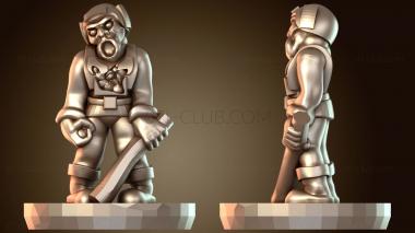 3D модель Чумной зомби воет (STL)