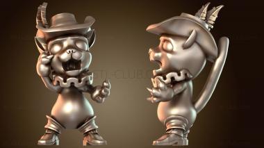 3D модель Принцессы разозлились, кот спрятался (STL)