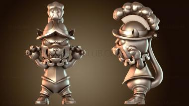 3D модель Принцессы разозлились. Кот-охранник свиреп. (STL)