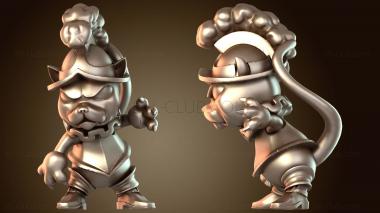 3D модель Принцессы разозлились. Охранник-кот скрытный. (STL)