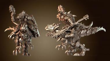 3D модель Наездники на рапторах, искусные копейщики (STL)