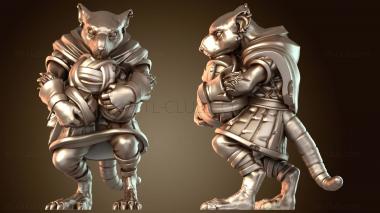 3D модель Экипаж катапульты крысолюдей, женщина-броненосец (STL)