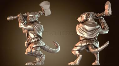 3D модель Крысолюдское ополчение, женщина-свирепость (STL)