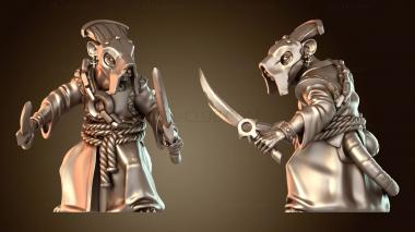 3D модель Крысолюды Монахи Кинжалы Безмолвные (STL)