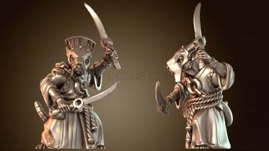 3D модель Крысолюды Монахи Кинжалы Дикие (STL)