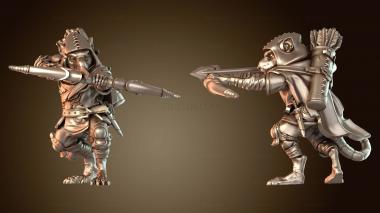 3D модель Крысолюди-рейнджеры, рейнджер-женщина, решительная (STL)