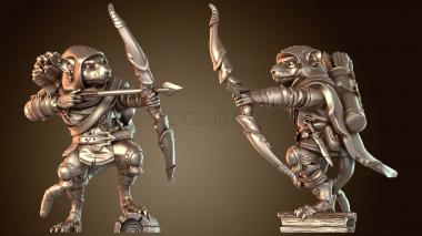 3D модель Крысолюды-рейнджеры. Женщина-рейнджер, скрывающаяся (STL)