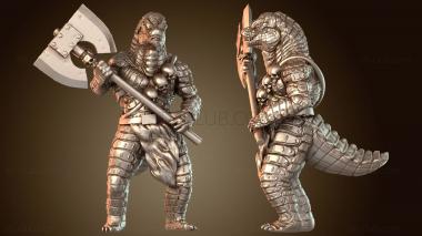 3D модель Воин-рептилия с топором (STL)