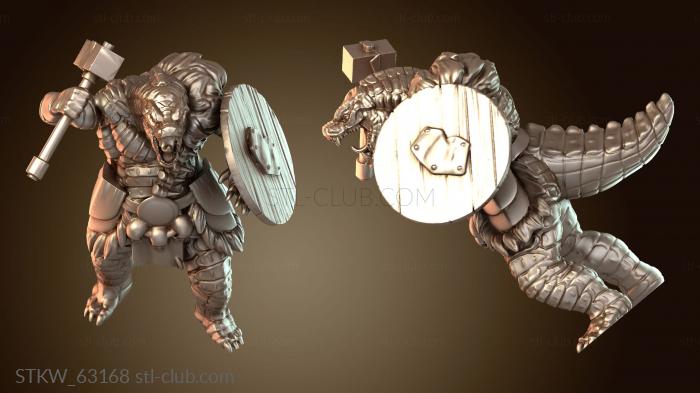 Military Рептилия-воин с молотом