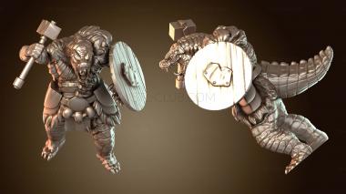 3D модель Рептилия-воин с молотом (STL)