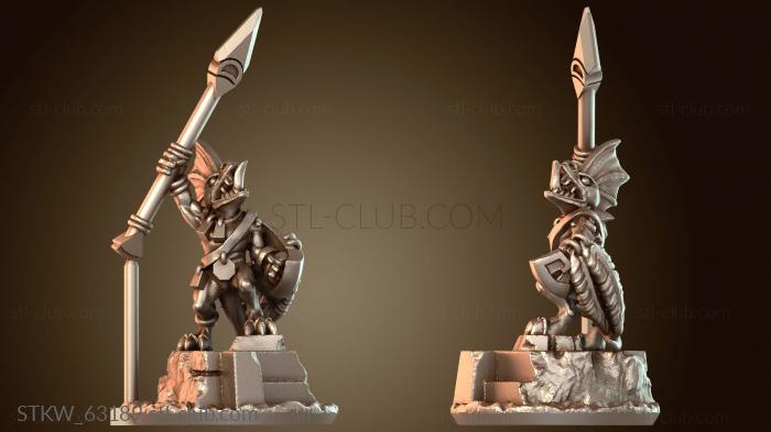 Military Герой-рептилоид с копьем