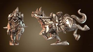 3D модель Всадник Боевой Жеребец Элитный Конь (STL)