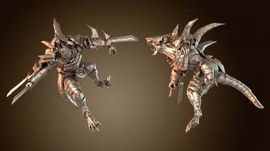 3D модель Беги, воин, крыса, ярость (STL)