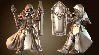 3D модель Священники с булавами, шлем, булава, броненосец (STL)