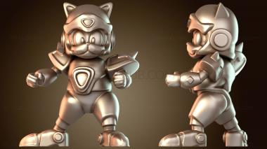 3D модель Коты-самураи-пиццерии (STL)