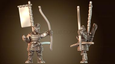 3D модель Самурайская война АСИГАРУ Лучник Мужественный (STL)