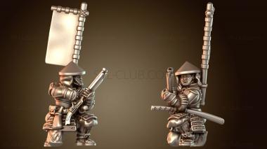 3D модель Самурайский боевой гвардеец катаны (STL)