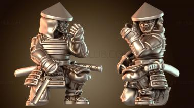 3D модель Самурайское военное дело, воин с катаной (STL)