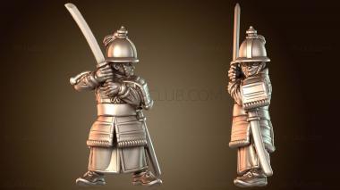 3D модель Самурайское военное дело, корейский офицер-мечник (STL)