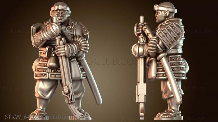 Самурайский воин-монах, страж с фитильным замком