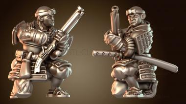 3D модель Самурайский монах-воин, ветеран фитильного оружия (STL)