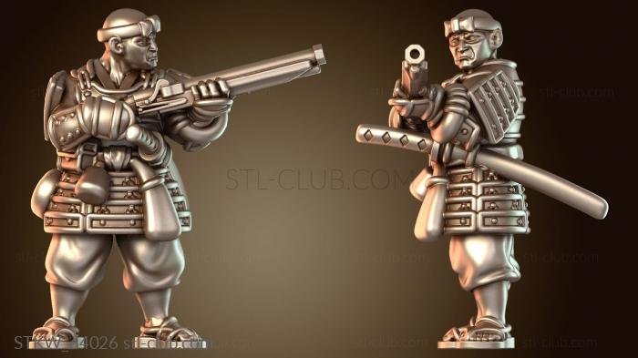 Самурайский воин-монах, носитель микоси слева