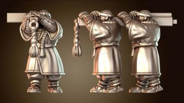 3D модель Самурайский воин-монах Нагината (STL)