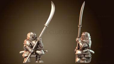 3D модель Самурай, воин-монах, воин-нагината (STL)