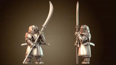 3D модель Самурай-воин-монах, защитник нагинаты (STL)