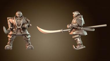 3D модель Самурайский боевой конный монах-воин нагината (STL)