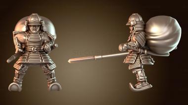 3D модель Самурайское военное дело. Конная кавалерия с копьями. (STL)