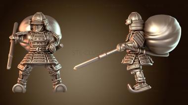 3D модель Самурайский боевой конный разведчик с копьем (STL)